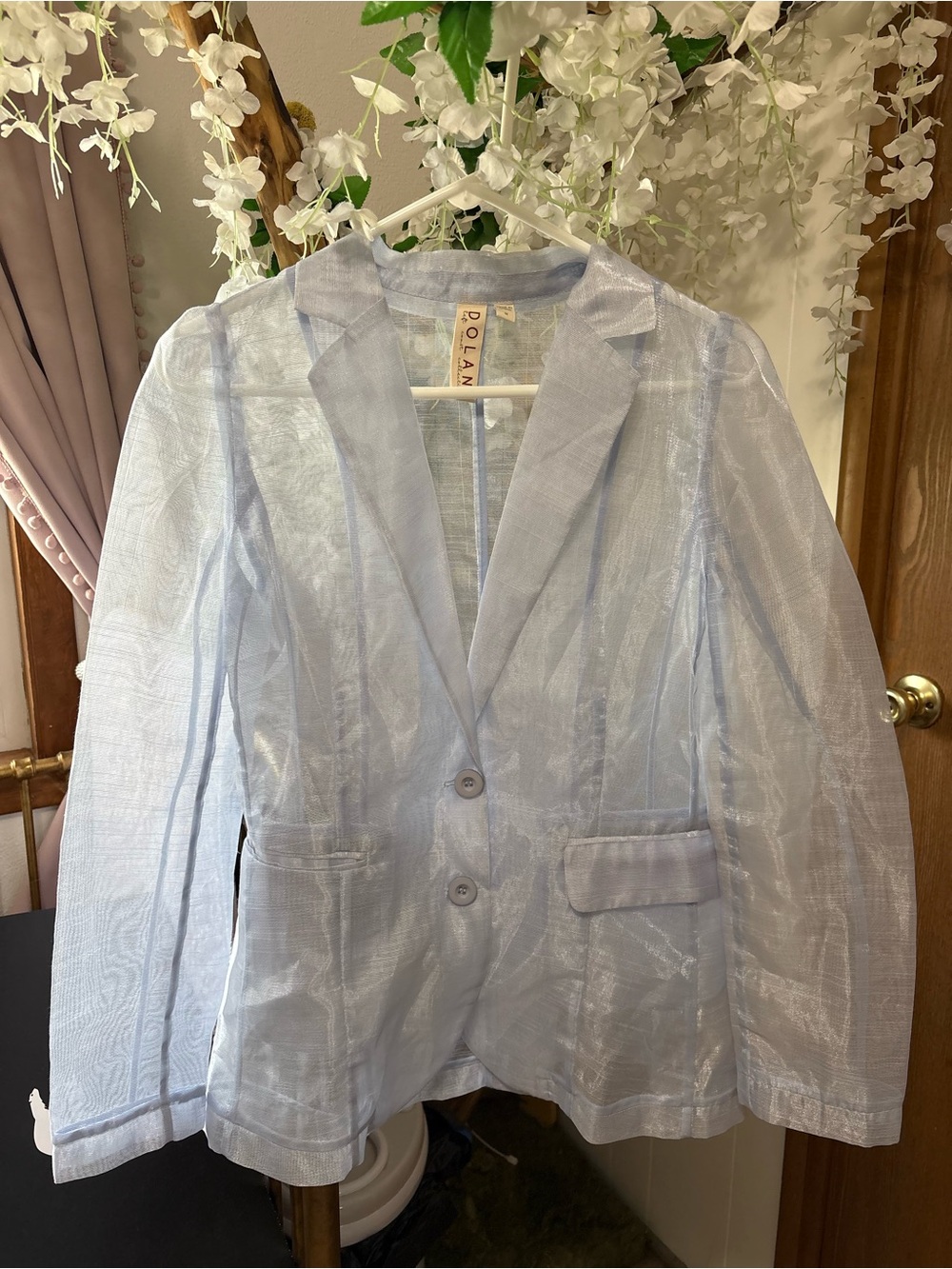 dolan Sheer Pale Blue Blazer Jacket